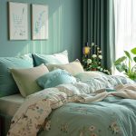 Chambre bleu canard