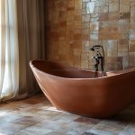 Salle de bain terracotta