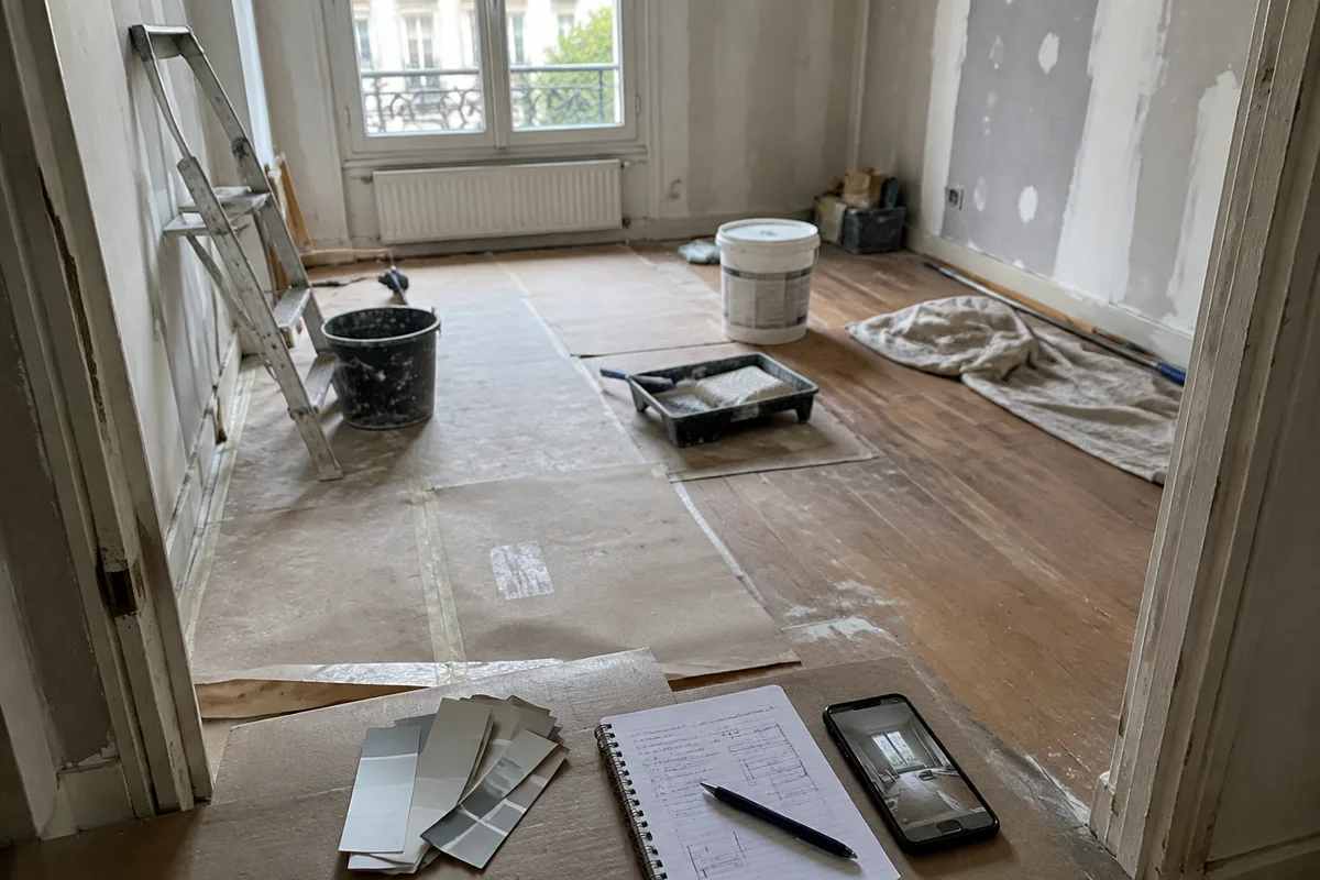 Suivi de chantier de rénovation à distance avec photos et compte rendu des travaux
